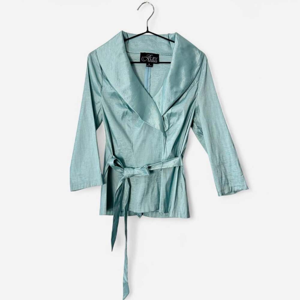 Alex Evenings Women's Blue and Green Blouse